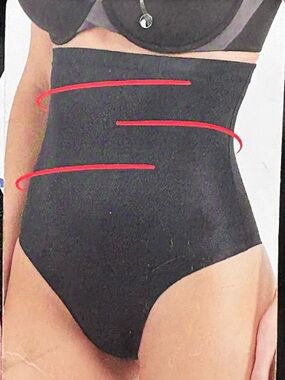 Assets by SPANX Very Black High Waist Thong Shapewear, Size M, NWT